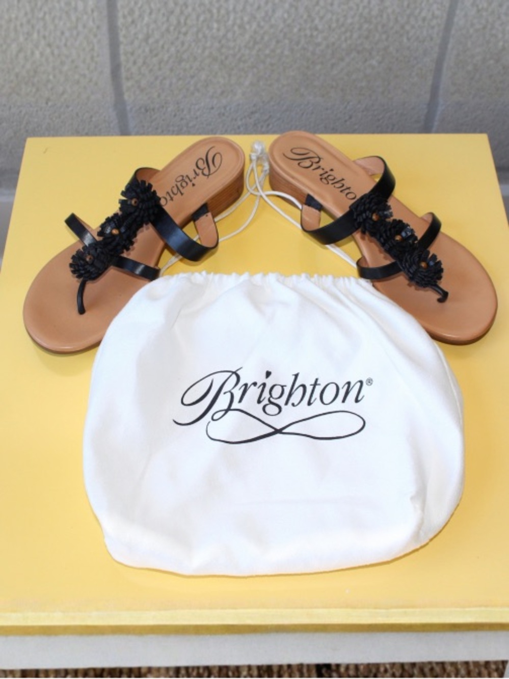 GENTLY USED - Brighton - Lorin Black Floral Accent Sandals - Picture 5 of 6